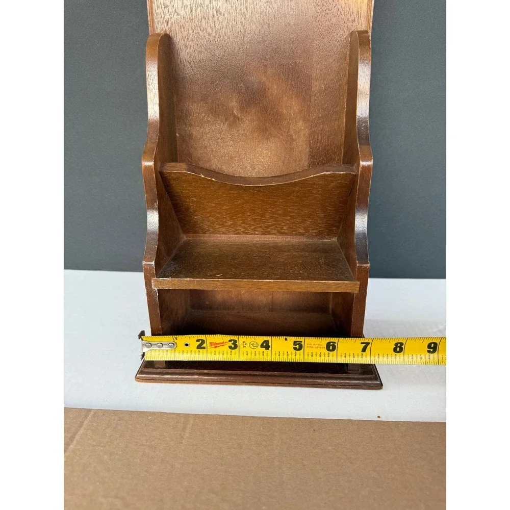 Vintage Woodcrest by Styson Wood Wall Mail Organizer Key Rack Holder Japan 18in